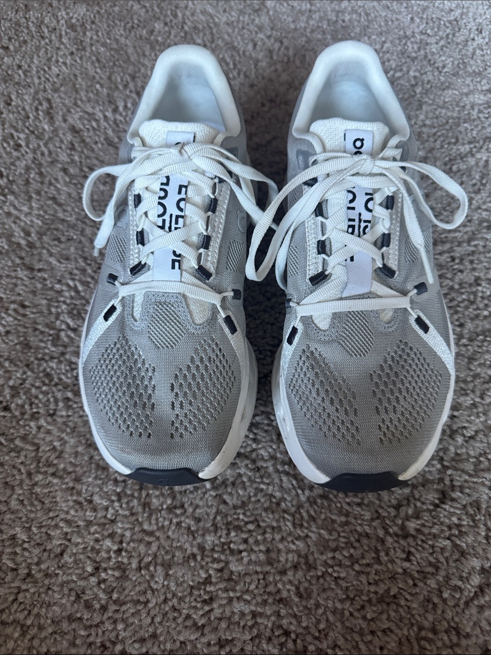 On Running Women’s Cloud Eclipse Sneakers in White and Gray